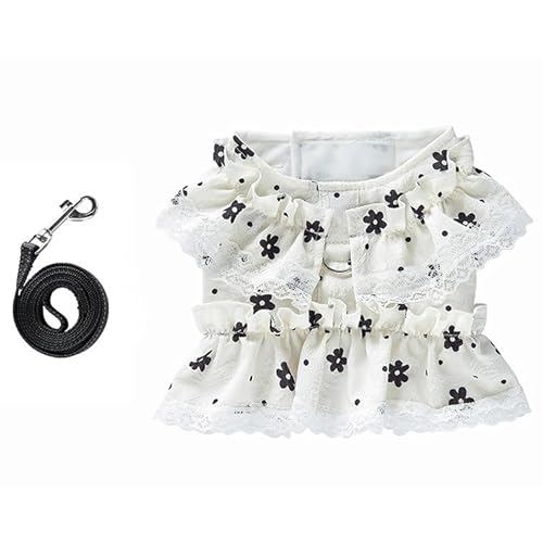Hundegeschirr mit Blumenmuster, Leine, 2-teilig, Prinzessinnen-Stil mit Spitzen-Rüschen, atmungsaktiver Hunderock, weiches Weste, Geschirr, Kleidung für kleine und mittelgroße Hunde Hundegeschirr mit Blumenmuster, Leine, 2-teilig, Prinzessinnen-Stil mit Spitzen-Rüschen, atmungsaktiver Hunderock, weiches Weste, Geschirr, Kleidung für kleine und mittelgroße Hunde von UzeEnde