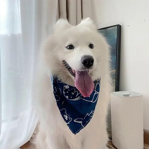 Hundehalstuch mit verstellbarer Schnalle, wendbares Dreieckstuch mit Cartoon-Muster, Lätzchen für Hunde und Katzen, antihaftbeschichtet, haarwaschbar, Haustier-Halstuch, Alltag, Urlaubsfotos (#2, 2XL) von UzeEnde