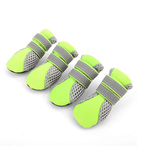 Hundeschuhe aus Netzstoff für heißen Bürgersteig – atmungsaktive Sommer-Welpenschuhe mit verstellbarem, sicherem, reflektierendem Riemen, rutschfester Pfotenschutz für Outdoor-Spaziergänge, Reisen von UzeEnde