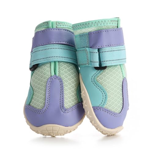 Hundeschuhe für große, kleine, mittelgroße Hunde – atmungsaktive Netz-Haustierstiefel mit rutschfester Gummisohle, reflektierendem Riemen, Outdoor-Hundeturnschuhe für Spaziergänge, Wandern, Camping von UzeEnde