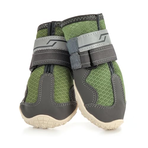 Hundeschuhe für große, kleine, mittelgroße Hunde – atmungsaktive Netz-Haustierstiefel mit rutschfester Gummisohle, reflektierendem Riemen, Outdoor-Hundeturnschuhe für Spaziergänge, Wandern, Camping von UzeEnde