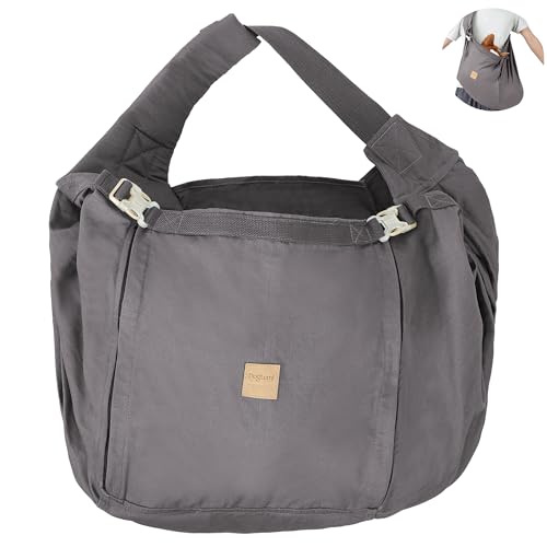 Hundetragetasche, Vintage-Crossbody-Tragetasche mit Sicherheitsleine, verstellbarer, dicker gepolsterter Schultergurt, Brust-Rucksack, handfreie Tasche für 11,3–18,1 kg Hunde (grau) von UzeEnde