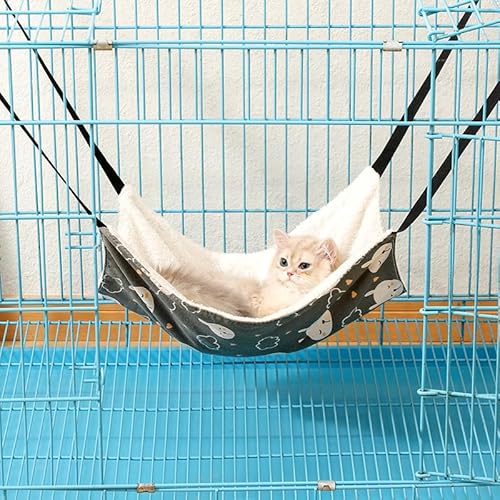 Katzenhängematte für Käfig – doppelseitiges, verstellbares hängendes Haustierbett, wendbar, weiche Hängematte mit Metallhaken für kleine Katzen, Frettchen, Kaninchen, Chinchillas, kleine Haustiere Katzenhängematte für Käfig – doppelseitiges, verstellbares hängendes Haustierbett, wendbar, weiche Hängematte mit Metallhaken für kleine Katzen, Frettchen, Kaninchen, Chinchillas, kleine Haustiere von UzeEnde