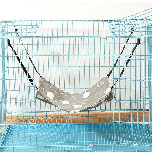 Katzenhängematte für Käfig – doppelseitiges, verstellbares hängendes Haustierbett, wendbar, weiche Hängematte mit Metallhaken für kleine Katzen, Frettchen, Kaninchen, Chinchillas, kleine Haustiere von UzeEnde