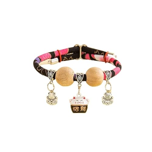 Katzenhalsband mit Glocke – japanischer Stil, Glücksbringer, verstellbar, natürliche Kampferperperle, Haustierhalsband, handgefertigt, Glücksanhänger, Halskette für Katzen, kleine Hunde, tägliches Katzenhalsband mit Glocke – japanischer Stil, Glücksbringer, verstellbar, natürliche Kampferperperle, Haustierhalsband, handgefertigt, Glücksanhänger, Halskette für Katzen, kleine Hunde, tägliches von UzeEnde