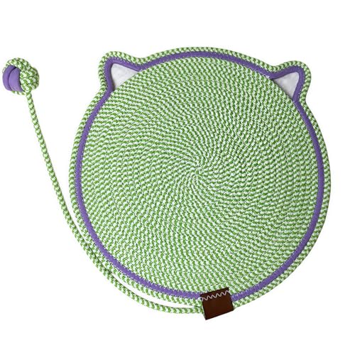 Kratzmatte für Katzen, gewebtes Baumwollseil, Kratzunterlage mit Spielzeugball, waschbar, langlebig, Haustierbett, rutschfest, für Indoor-Katzen, zum Schlafen, Spielen, schützt Sofa, Couch von UzeEnde