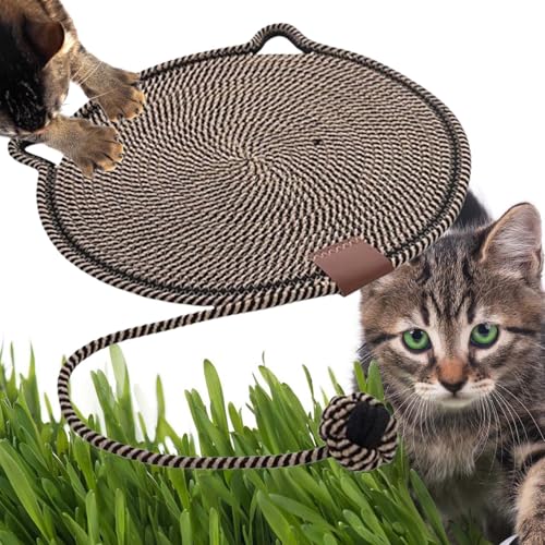 Kratzmatte für Katzen, gewebtes Baumwollseil, Kratzunterlage mit Spielzeugball, waschbar, langlebig, Haustierbett, rutschfest, für Innenkatzen, zum Schlafen, Spielen, schützt Sofa, Couch, Wandteppich Kratzmatte für Katzen, gewebtes Baumwollseil, Kratzunterlage mit Spielzeugball, waschbar, langlebig, Haustierbett, rutschfest, für Innenkatzen, zum Schlafen, Spielen, schützt Sofa, Couch, Wandteppich von UzeEnde