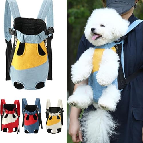 Leichter Haustier-Rucksack für kleine Hunde und Katzen, kleines Netzgewebe, weiches Segeltuch, verstellbare Beine, mit Sicherheitsclip, freihändiges Reisen, Wandern, täglicher Gebrauch (#3, S (1,5 kg von UzeEnde