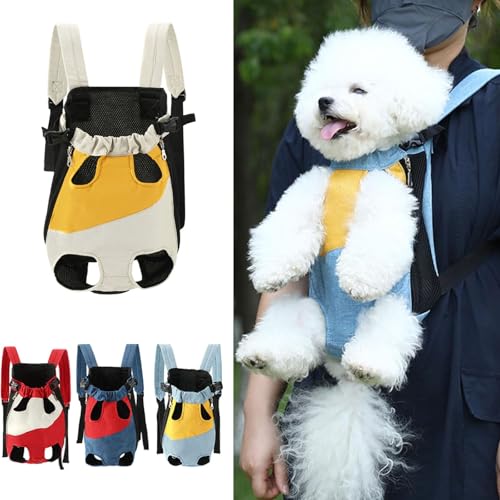 Leichter Haustier-Rucksack für kleine Hunde und Katzen, kleines Netzgewebe, weiches Segeltuch, verstellbare Beine, mit Sicherheitsclip, freihändiges Reisen, Wandern, täglicher Gebrauch (#4, M (2,5 - 4 von UzeEnde