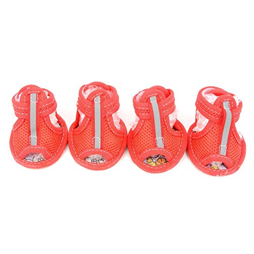 Sommer-Hundesandalen aus Netzstoff – atmungsaktive Welpenschuhe mit rutschfester Gummisohle, reflektierendem Riemen, leicht, offene Zehenpartie für kleine Haustiere, heiße Gehwege, Spaziergänge im von UzeEnde