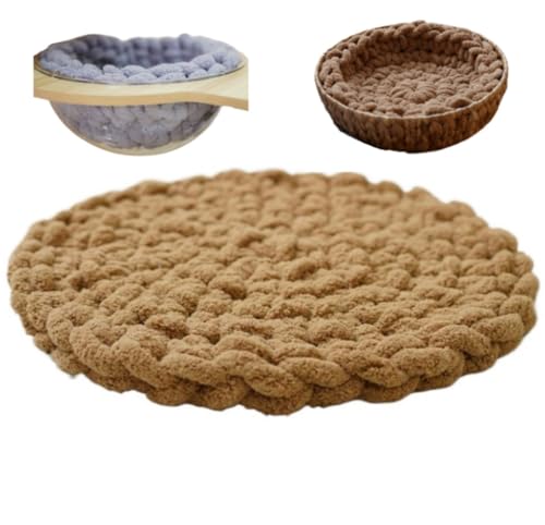 UzeEnde Handgewebte, runde Katzenbett-Matte – Boho-weiches gestricktes Haustierkissen zum Schlafen, Kneten, Nest, gemütliche Unterlage für Kapselbetten, Katzenbäume, Kisten, Sofa, Lounging, alle UzeEnde Handgewebte, runde Katzenbett-Matte – Boho-weiches gestricktes Haustierkissen zum Schlafen, Kneten, Nest, gemütliche Unterlage für Kapselbetten, Katzenbäume, Kisten, Sofa, Lounging, alle von UzeEnde