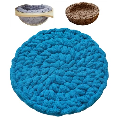 UzeEnde Handgewebte, runde Katzenbett-Matte – Boho-weiches gestricktes Haustierkissen zum Schlafen, Kneten, Nest, gemütliche Unterlage für Kapselbetten, Katzenbäume, Kisten, Sofa, Lounging, für alle UzeEnde Handgewebte, runde Katzenbett-Matte – Boho-weiches gestricktes Haustierkissen zum Schlafen, Kneten, Nest, gemütliche Unterlage für Kapselbetten, Katzenbäume, Kisten, Sofa, Lounging, für alle von UzeEnde