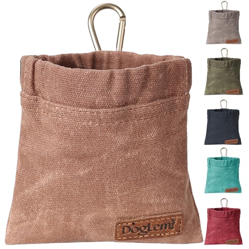 UzeEnde Hundeleckerli-Tasche aus Segeltuch – freihändiges Training, Hüfttasche, Outdoor, tragbarer Tierfutterhalter mit Clip, funktionale Belohnungs-Snack-Tasche für Spaziergänge, Wandern von UzeEnde