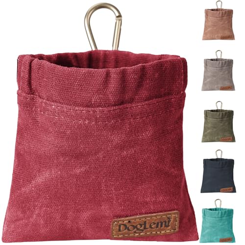 UzeEnde Hundeleckerli-Tasche aus Segeltuch – freihändiges Training, Hüfttasche, Outdoor, tragbarer Tierfutterhalter mit Clip, funktionale Belohnungs-Snack-Tasche für Spaziergänge, Wandern von UzeEnde