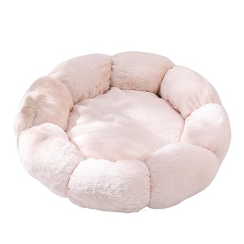 UzeEnde Katzenbett in niedlicher Blumenform, weiches Plüsch, rund, beruhigendes Haustierbett mit verdickter, warmer Baumwolle, Kaninchensamtkissen, waschbar, rutschfest, für kleine Katzen, Welpen von UzeEnde