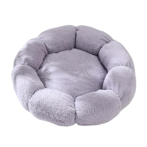 UzeEnde Katzenbett in niedlicher Blumenform, weiches Plüsch, rund, beruhigendes Haustierbett mit verdickter, warmer Baumwolle, Kaninchensamtkissen, waschbar, rutschfest, für kleine Katzen, Welpen von UzeEnde