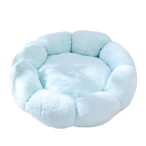 UzeEnde Katzenbett in niedlicher Blumenform, weiches Plüsch, rund, beruhigendes Haustierbett mit verdickter, warmer Baumwolle, Kaninchensamtkissen, waschbar, rutschfest, für kleine Katzen, Welpen von UzeEnde