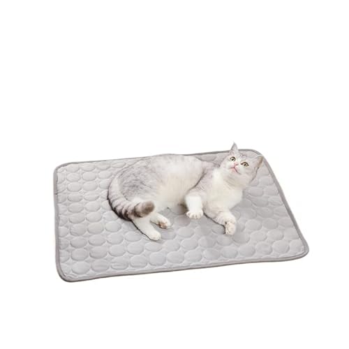 UzeEnde Kühlmatte für Hund und Katze, Sommer, Eisseide, doppelseitig, rutschfest, waschbar, tragbare Schlafdecke für Sofa, Boden, Bett, Kiste, Zwinger, Auto, Innen- und Außenbereich (Grau, XXL) von UzeEnde