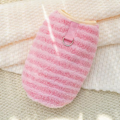 Warmer Plüsch-Hundepullover für den Winter, niedlich, getuftet, flauschig, Fleece-Weste mit D-Ring, weich, flauschig, Button-Down-Haustiermantel für kaltes Wetter, drinnen und draußen, für den von UzeEnde
