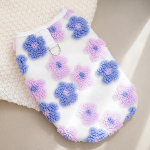 Warmer Plüsch-Hundepullover für den Winter – niedliche, getuftete, flauschige Fleece-Weste mit D-Ring, weicher, flauschiger Haustiermantel für kaltes Wetter, drinnen und draußen, für den täglichen von UzeEnde