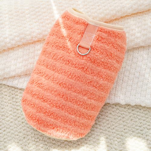 Warmer Plüsch-Hundepullover für den Winter – niedliche, getuftete, flauschige Fleece-Weste mit D-Ring, weicher, flauschiger Haustiermantel zum Knöpfen für kaltes Wetter, drinnen und draußen, für den von UzeEnde