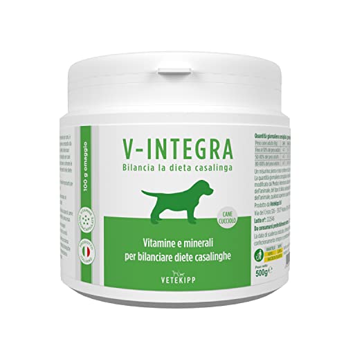 V-INTEGRA Dog Puppy – Komplettes Nahrungsergänzungsmittel, reich an Vitaminen und Mineralstoffen, für die häusliche Ernährung und das Barf des Hundes – 500 g – hergestellt in Italien von V-Integra