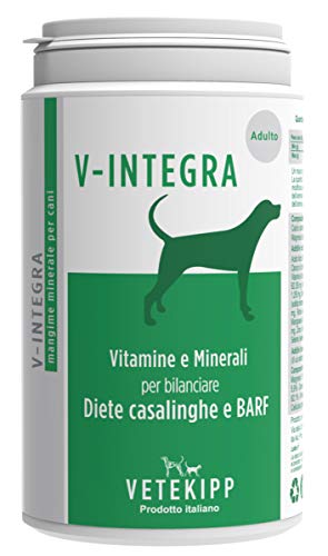 V-INTEGRA Cane Adulto (Erwachsener Hund) - Komplettes Vitamin- und mineralstoffreiches Ergänzungsfuttermittel für Heim-Diät - und Barf-Ernährung von Erwachsener Hunden - 200g - Made in Italy von V-Integra