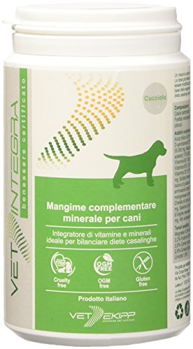 V-INTEGRA Cane Cucciolo (Welpe Hund) - Komplettes Vitamin und mineralstoffreiches Ergänzungsfuttermittel für Heim-Diät - und Barf-Ernährung von Welpen - 200 g - Made in Italy von V-Integra