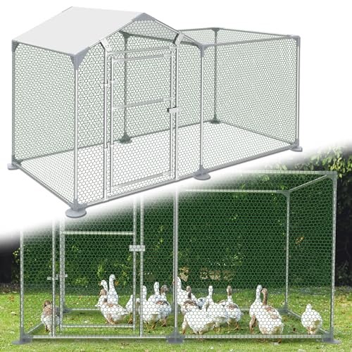 VA-Cerulean 2x1m Hühnerstall, Freilaufgehege Kaninchen aus Verzinkter Stahl, Voliere Outdoor Wachtelstall mit Tür und PE Schatten Plane für Hühner Kleintiere, 2 m² VA-Cerulean 2x1m Hühnerstall, Freilaufgehege Kaninchen aus Verzinkter Stahl, Voliere Outdoor Wachtelstall mit Tür und PE Schatten Plane für Hühner Kleintiere, 2 m² von VA-Cerulean