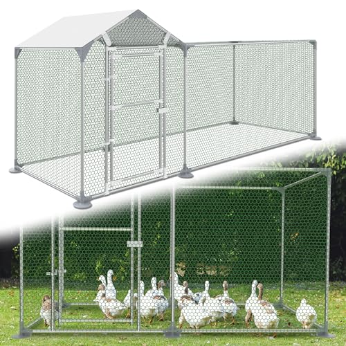 VA-Cerulean 3x1m Hühnerstall, Freilaufgehege Kaninchen aus Verzinkter Stahl, Voliere Outdoor Wachtelstall mit Tür und PE Schatten Plane für Hühner Kleintiere, 3 m² VA-Cerulean 3x1m Hühnerstall, Freilaufgehege Kaninchen aus Verzinkter Stahl, Voliere Outdoor Wachtelstall mit Tür und PE Schatten Plane für Hühner Kleintiere, 3 m² von VA-Cerulean