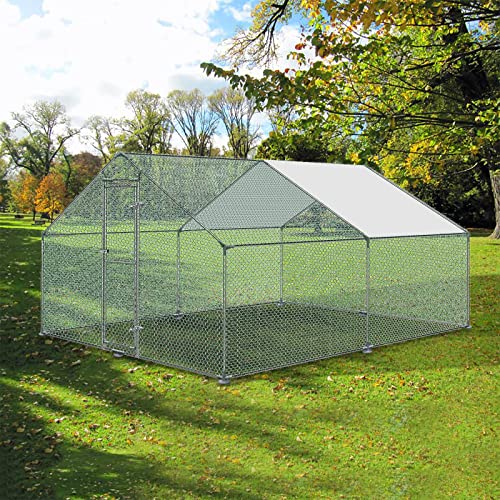VA-Cerulean Hühnerstall Käfig, Freilaufgehege Hühner mit Schloss, Hühnerhaus Verzinkter Stahl mit PE Schatten Dach, Voliere für Hühnerkäfig Kleintiere Vogelkäfig, 4 * 3 * 2 m VA-Cerulean Hühnerstall Käfig, Freilaufgehege Hühner mit Schloss, Hühnerhaus Verzinkter Stahl mit PE Schatten Dach, Voliere für Hühnerkäfig Kleintiere Vogelkäfig, 4 * 3 * 2 m von VA-Cerulean