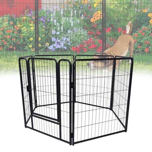 VA-Cerulean Welpenauslauf Hundelaufstall mit 1 Türen 6-teilig 65x80cm Schwarz Metallgitter Innen und draußen Käfig für Kaninchen,Katzen,Welpen VA-Cerulean Welpenauslauf Hundelaufstall mit 1 Türen 6-teilig 65x80cm Schwarz Metallgitter Innen und draußen Käfig für Kaninchen,Katzen,Welpen von VA-Cerulean