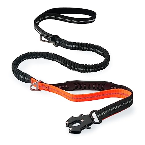 Strapazierfähige Taktische Hundeleine mit Schnellverschluss-Karabiner und stark reflektierenden Fäden, 1,2-1,8 m Power-Stretch-Hundeleine für mittelgroße und große Hunde, Schwarz und Orange Strapazierfähige Taktische Hundeleine mit Schnellverschluss-Karabiner und stark reflektierenden Fäden, 1,2-1,8 m Power-Stretch-Hundeleine für mittelgroße und große Hunde, Schwarz und Orange von VAANNQOUU