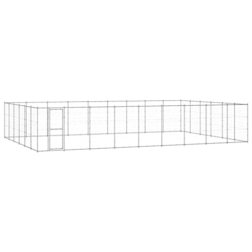 Hundehütte für den Außenbereich, verzinkter Stahl, 65,34 m, Artikelfarbe: Silber von VACARX