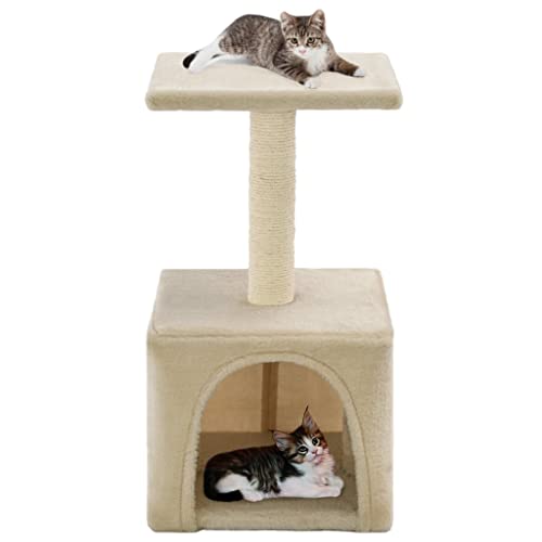 Katzenbaum mit Sisal-Kratzbaum 55 cm, beige, Artikelfarbe-beige Katzenbaum mit Sisal-Kratzbaum 55 cm, beige, Artikelfarbe-beige von VACARX