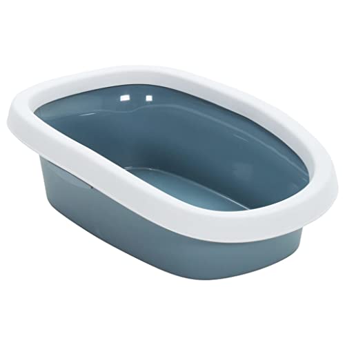 Katzentoilette, 58 x 39 x 17 cm, PP, Weiß und Blau Katzentoilette, 58 x 39 x 17 cm, PP, Weiß und Blau von VACARX