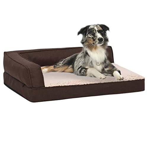 VACARX Ergonomische Hundebettmatratze, 60 x 42 cm, Leinenoptik, Fleece, Braun, Artikelfarbe: Braun und Creme VACARX Ergonomische Hundebettmatratze, 60 x 42 cm, Leinenoptik, Fleece, Braun, Artikelfarbe: Braun und Creme von VACARX