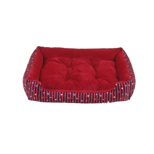 Hundebett Hundehütte, universelle Katzenhütte, gestreift, einfache Haustierhütte, Hundematratze, Katzenhütte, geeignet for Schlafen Hundesofa (Color : B, Size : 70 * 51 * 13CM) von VALCLA