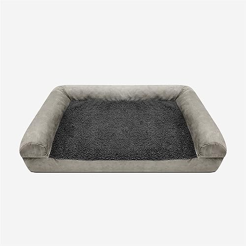 Hundebett Kreative wasserdichte und waschbare Hundehütte for Haustiere, Vier-Jahreszeiten-Sofabett, mittlere und große Hundehütte, Katzenhütte Hundesofa ( Color : Silver Grey , Size : XL:112*81*18CM ) von VALCLA