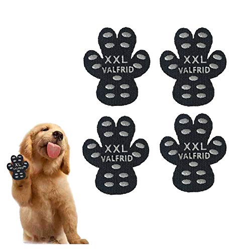 VALFRID Anti-Rutsch Pfotenschutz für Hunde 40 Stücke,Selbstklebende Silikon-Gel Beständig rutschfest Traktion Hund Schuhe Hundeschuhe Hundesocken Ersetzen XXL von VALFRID
