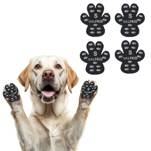 VALFRID Pfotenschoner Anti-Rutsch Premium - rutschfeste Hundepfoten-Pads für Parkett & Laminat - Selbstklebende Pfotenprotektoren als Alternative zu Hundesocken/Schuhen 60 Stück (15 Sets) S von VALFRID