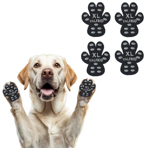 VALFRID Pfotenschoner Anti-Rutsch Premium - rutschfeste Hundepfoten-Pads für Parkett & Laminat - Selbstklebende Pfotenprotektoren als Alternative zu Hundesocken/Schuhen 60 Stück (15 Sets) XL von VALFRID