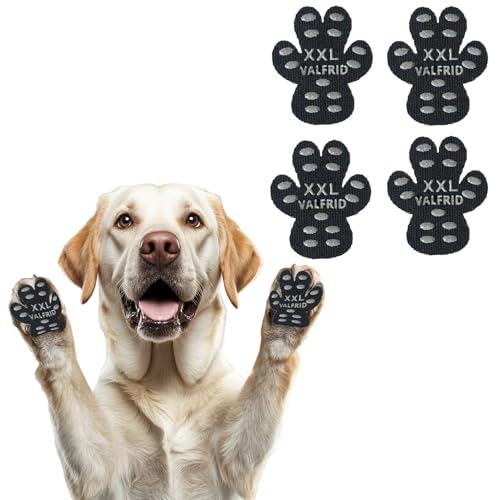 VALFRID Pfotenschoner Anti-Rutsch Premium - rutschfeste Hundepfoten-Pads für Parkett & Laminat - Selbstklebende Pfotenprotektoren als Alternative zu Hundesocken/Schuhen 60 Stück (15 Sets) XXL von VALFRID