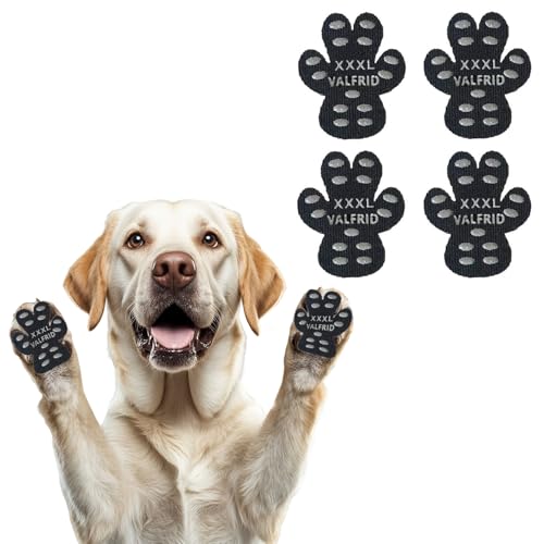 VALFRID Pfotenschoner Anti-Rutsch Premium - rutschfeste Hundepfoten-Pads für Parkett & Laminat - Selbstklebende Pfotenprotektoren als Alternative zu Hundesocken/Schuhen 60 Stück (15 Sets) XXXL von VALFRID