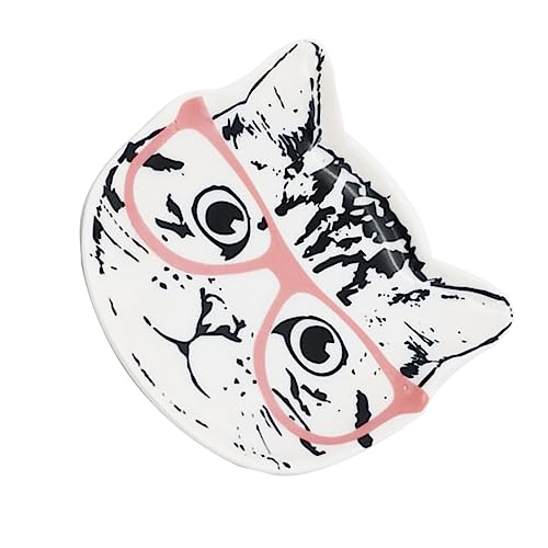 VALICLUD 1 Stück Katze Keramikteller freundlich Platte in Katzenform Gericht klein Schüsseln für den einzug zur einweihung Keramikschale für Katzen Snack-Tablett von VALICLUD