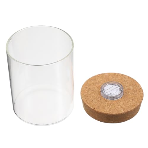VALICLUD 1 Stück Zylindrische Glasflasche mit Holzdeckel für DIY Mikro Landschaften und Hydroponik für Pflanzen und Fische von VALICLUD