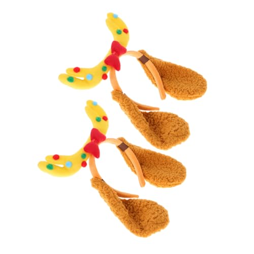 VALICLUD 2 Stück Welpen Stirnband Stirnbänder Hirschgeweih Spa Stirnband Hundeohren Geweih Für Erwachsene LED Stirnband Hundehorn Weihnachten Hirschohr Katzenohren Und von VALICLUD