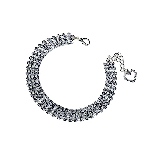 VALICLUD Reihiges Kristall-halsband Für Hunde Herzförmiger Schmuck Elegantes Halsband Für Haustiere Perfektes Accessoire Für Fotos Und Partys Weiß von VALICLUD