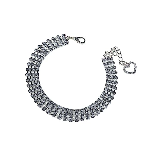 VALICLUD 4 Haustier-Schmuck- für große Rassen, handgefertigt, Halsband für große Hunde, Strass-Halsband, verstellbare Welpenhalsbänder für Streu, Weiß VALICLUD 4 Haustier-Schmuck- für große Rassen, handgefertigt, Halsband für große Hunde, Strass-Halsband, verstellbare Welpenhalsbänder für Streu, Weiß von VALICLUD