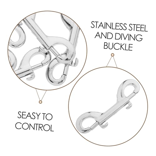 VALICLUD 6 Stück Teiliges Doppelkopf Edelstahl Karabinerhaken für Hundeleinen Robuste mit Tauchverschluss Vielseitig für Training Spaziergänge und Outdoor einsätze von VALICLUD
